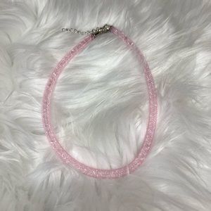 Pastel Pink Swarovski Crystal Choker Necklace